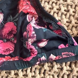H&M Black and Pink Floral Bra